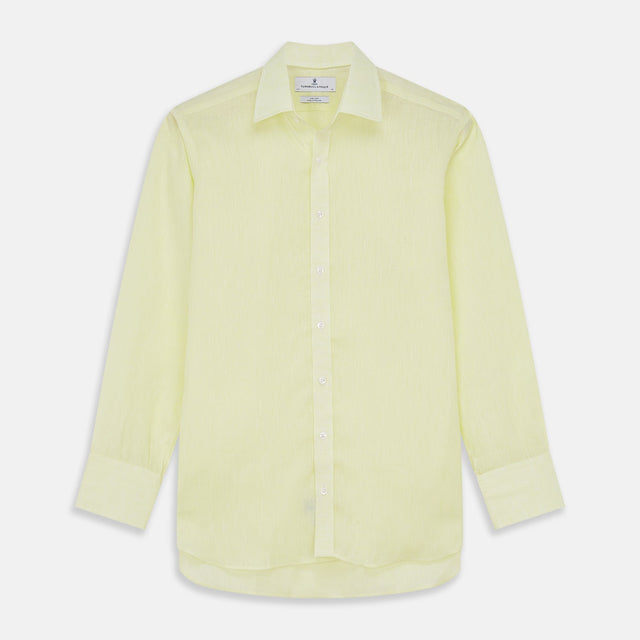 Yellow Linen Regular Fit Mayfair Shirt