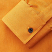 Weekend Fit Cotton Wool Shirt With Derby Collar And 1 Button Cuffs
