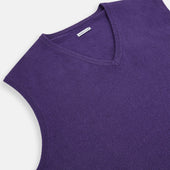 Purple Cashmere V Neck Vest