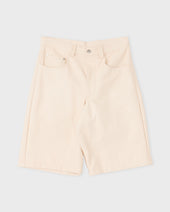 Big Pocket Leather Shorts Pale Ale