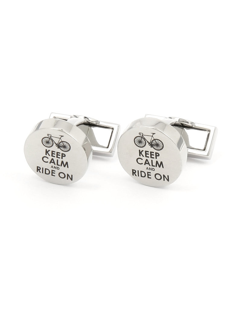 Bike Cufflinks Keep Calm And Ride On