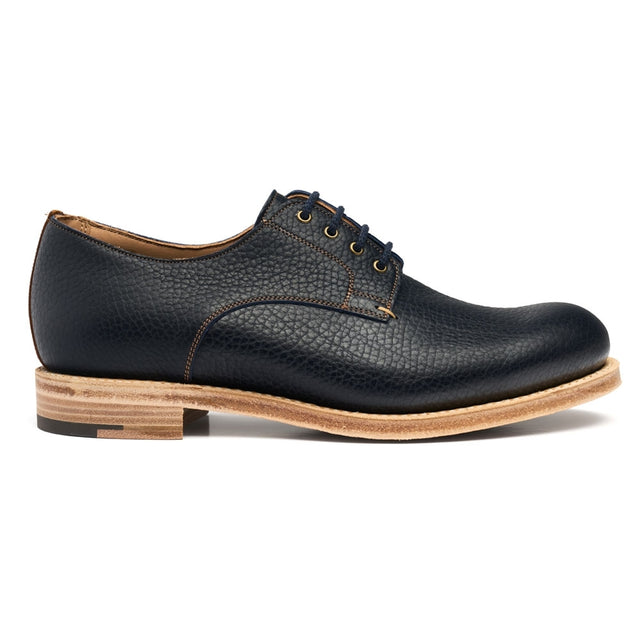 Bison Derby Shoe in Navy Buffalo Leather