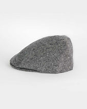 White Plain Weave Wool Flat Cap