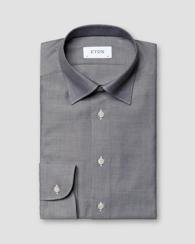 Schwarzes Stretch-Shirt aus Baumwolle und Lyocell - Eton