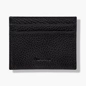 Black Calf Leather Double Sided Card Holder