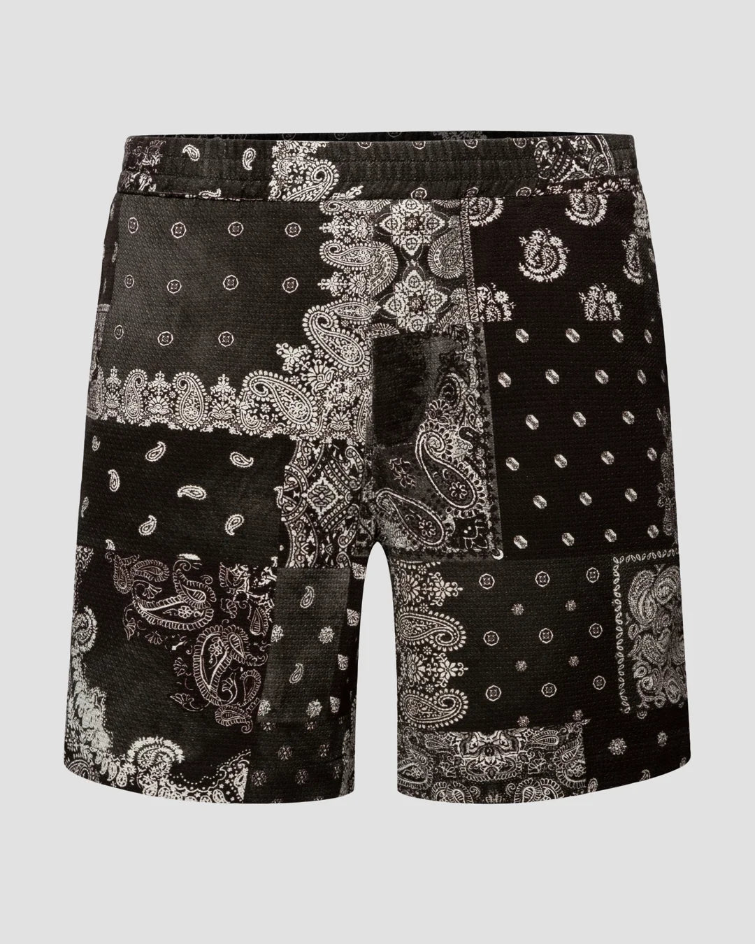 Dobby Shorts Monochrome Patchwork Print Eton