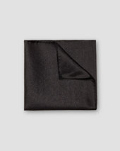 Black Double-E Silk Blend Pocket Square