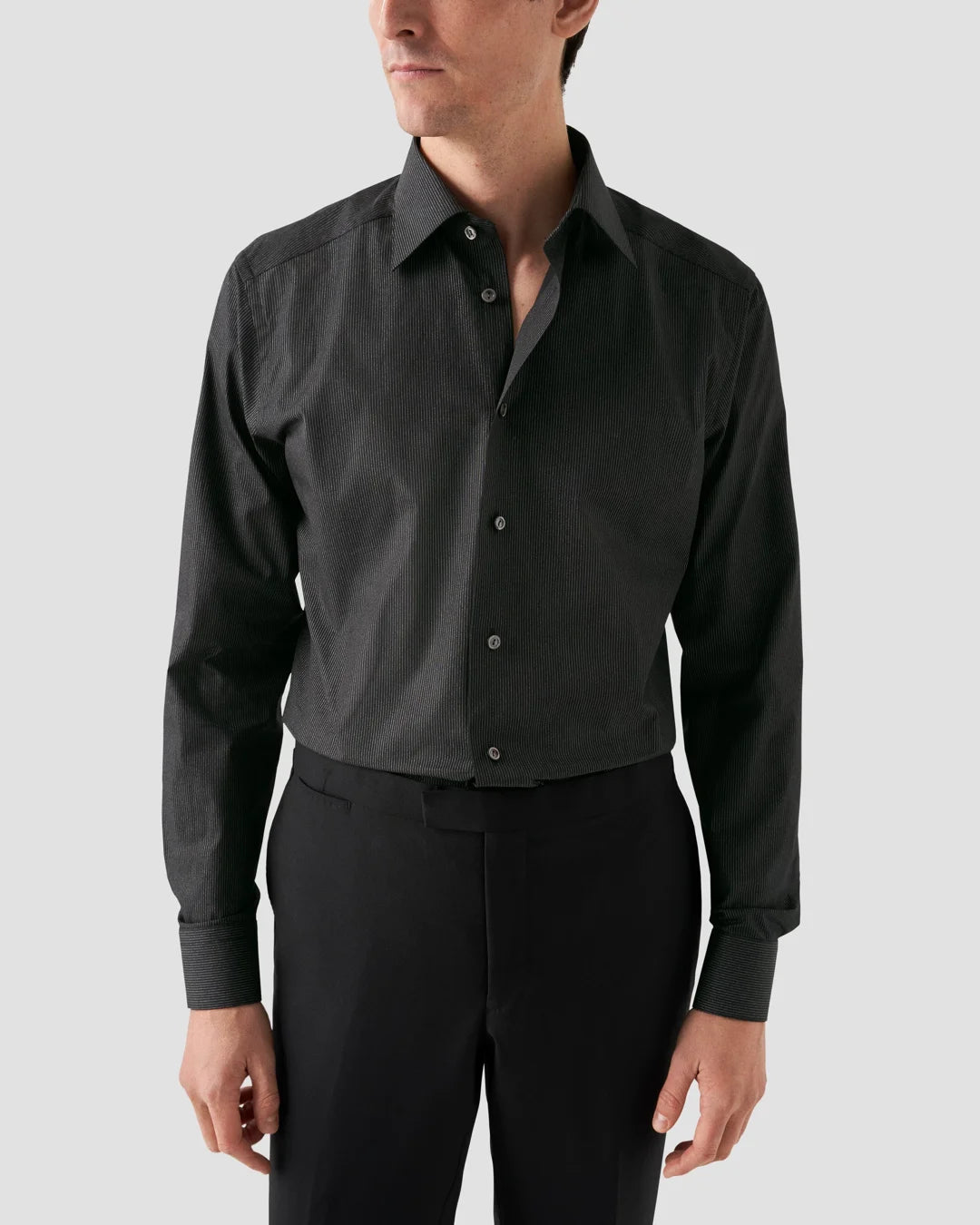 Glitter Striped Signature Poplin Tuxedo Shirt Eton