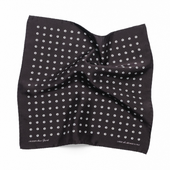 Brown Sandwashed Silk Eye Dot Pocket Square