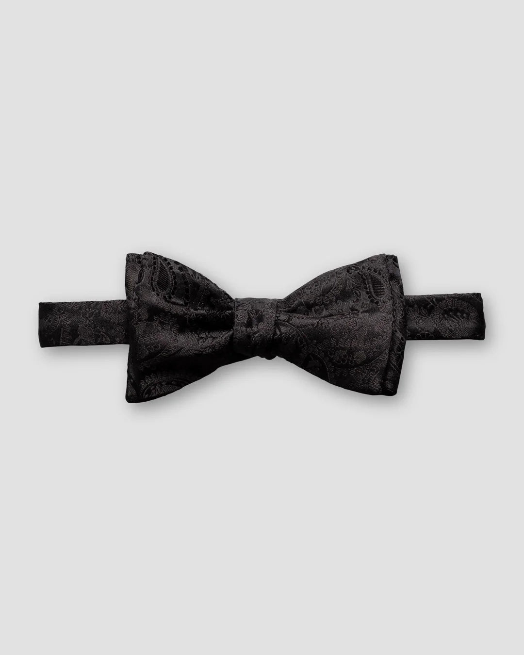 Black Paisley Bow Tie - Self Tied