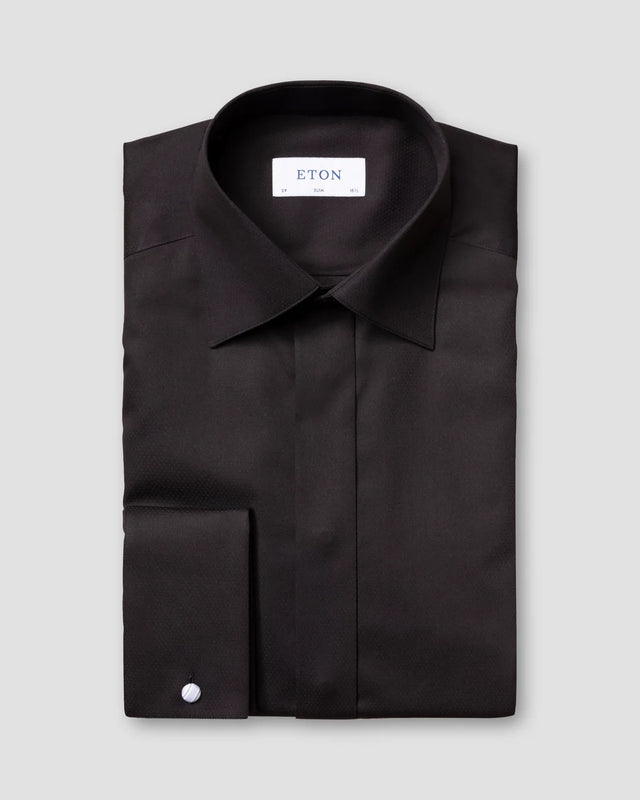 Black fine dots evening shirt - Eton