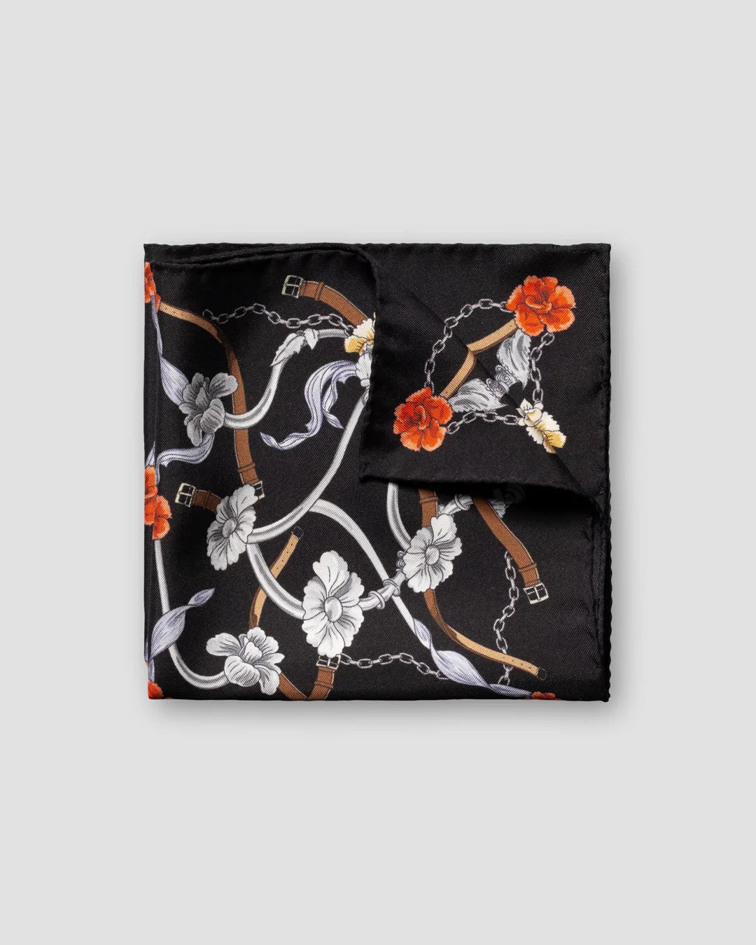 Flowers And Belts Silk Pocket Square