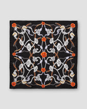 Flowers And Belts Silk Pocket Square