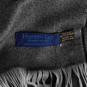 Grey Large Check Silk Cashmere Scarf