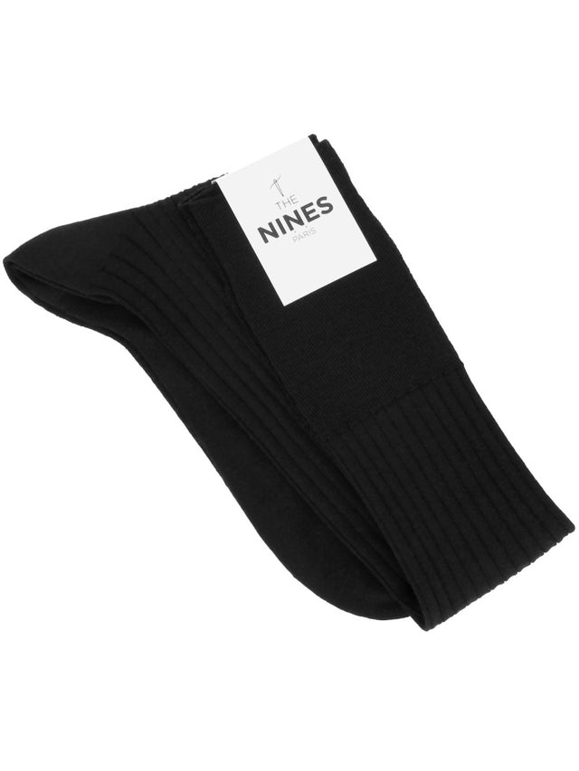 Pure merino wool knee socks in black