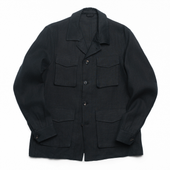 Black Linen Canvas Travel Jacket