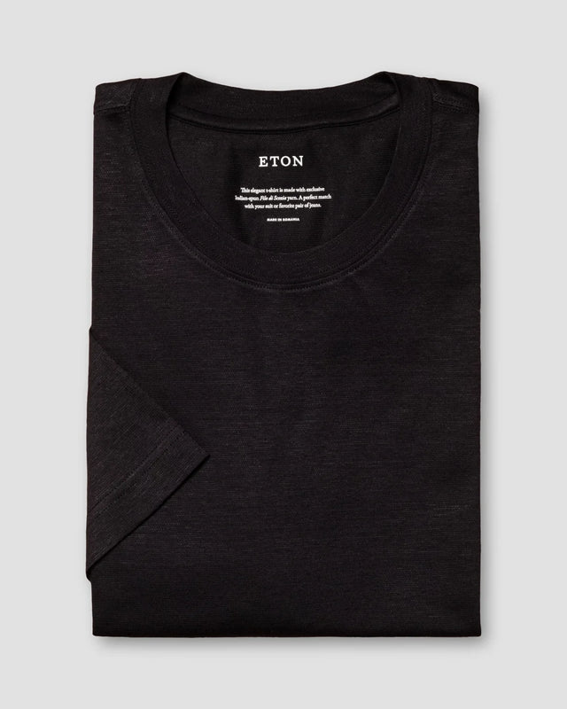 Black Cotton-linen T-shirt - Eton