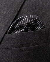Black Polka Dots Silk Pocket Square