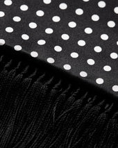 Black Polka Dots Silk Scarf