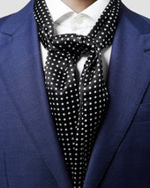 Black Polka Dots Silk Scarf