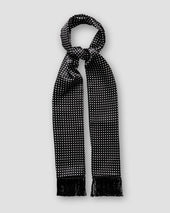 Black Polka Dots Silk Scarf