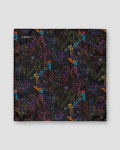 Black Studio 54 Print Silk Pocket Square