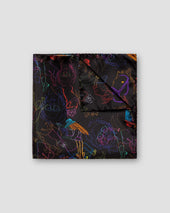 Black Studio 54 Print Silk Pocket Square