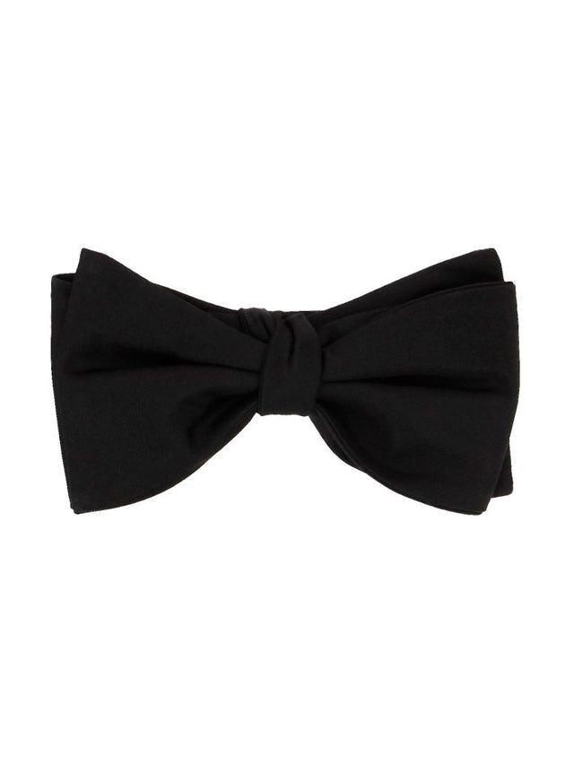 Black satin Monte Carlo bow tie