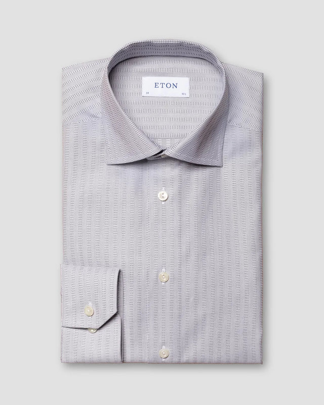 Schwarz gestreiftes Signature-Twill-Hemd - Eton