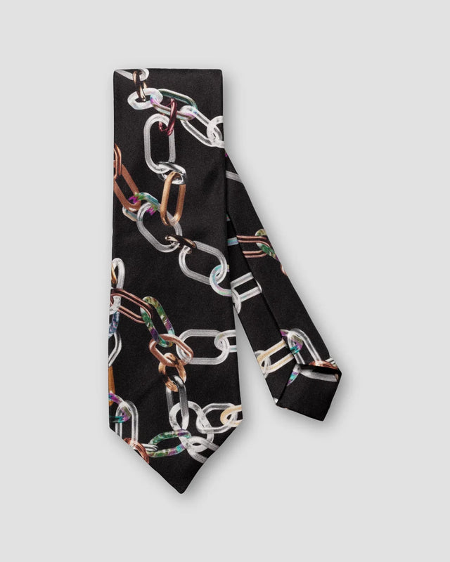 Black Silk Tie Scarf