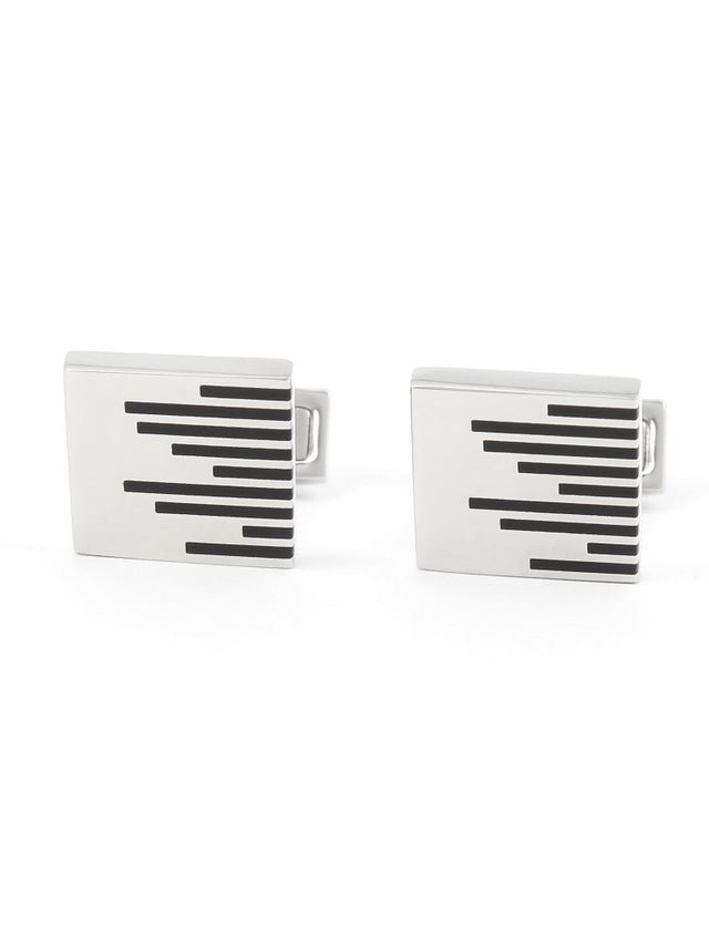 Black striped cufflinks Saint Briac