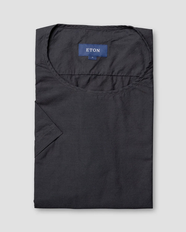Black T-shirt in woven twill - Eton