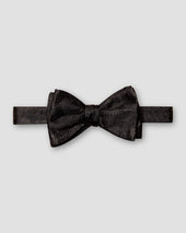 Black Floral Silk Bow Tie — Ready Tied