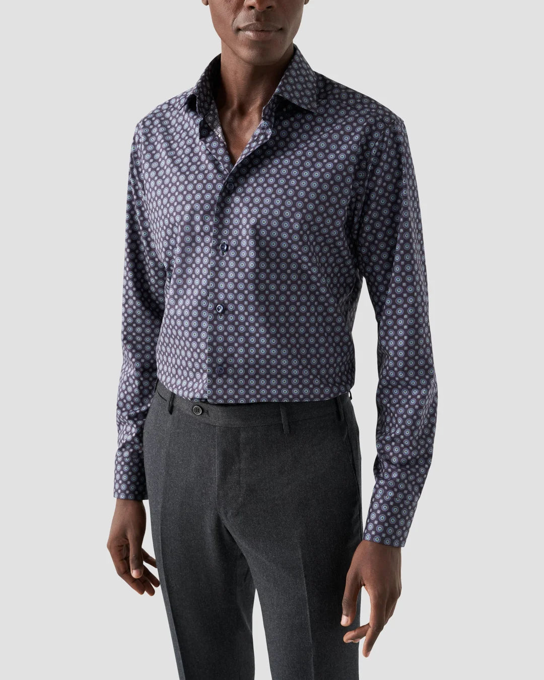 Medallion Print Signature Twill Shirt Eton