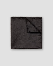 Black Floral Silk Pocket Square