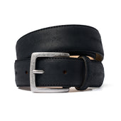 Black Waxy Commander Belt with Silver Buckle
