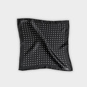White Medium Spot Silk Pocket Square