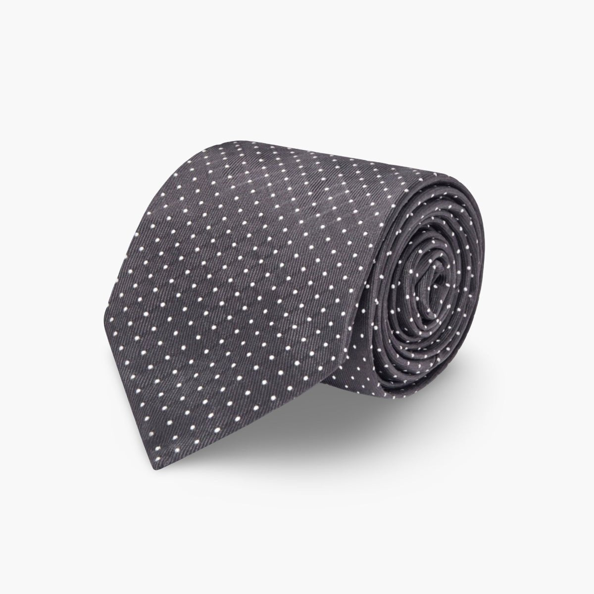 White Pin Spot Woven Silk Ties