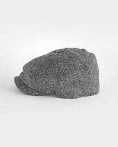 White Plain Weave Wool Gatsby Cap