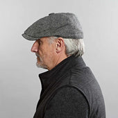 White Plain Weave Wool Gatsby Cap