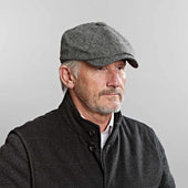 White Plain Weave Wool Gatsby Cap