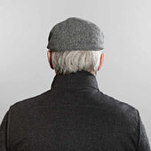 White Plain Weave Wool Gatsby Cap