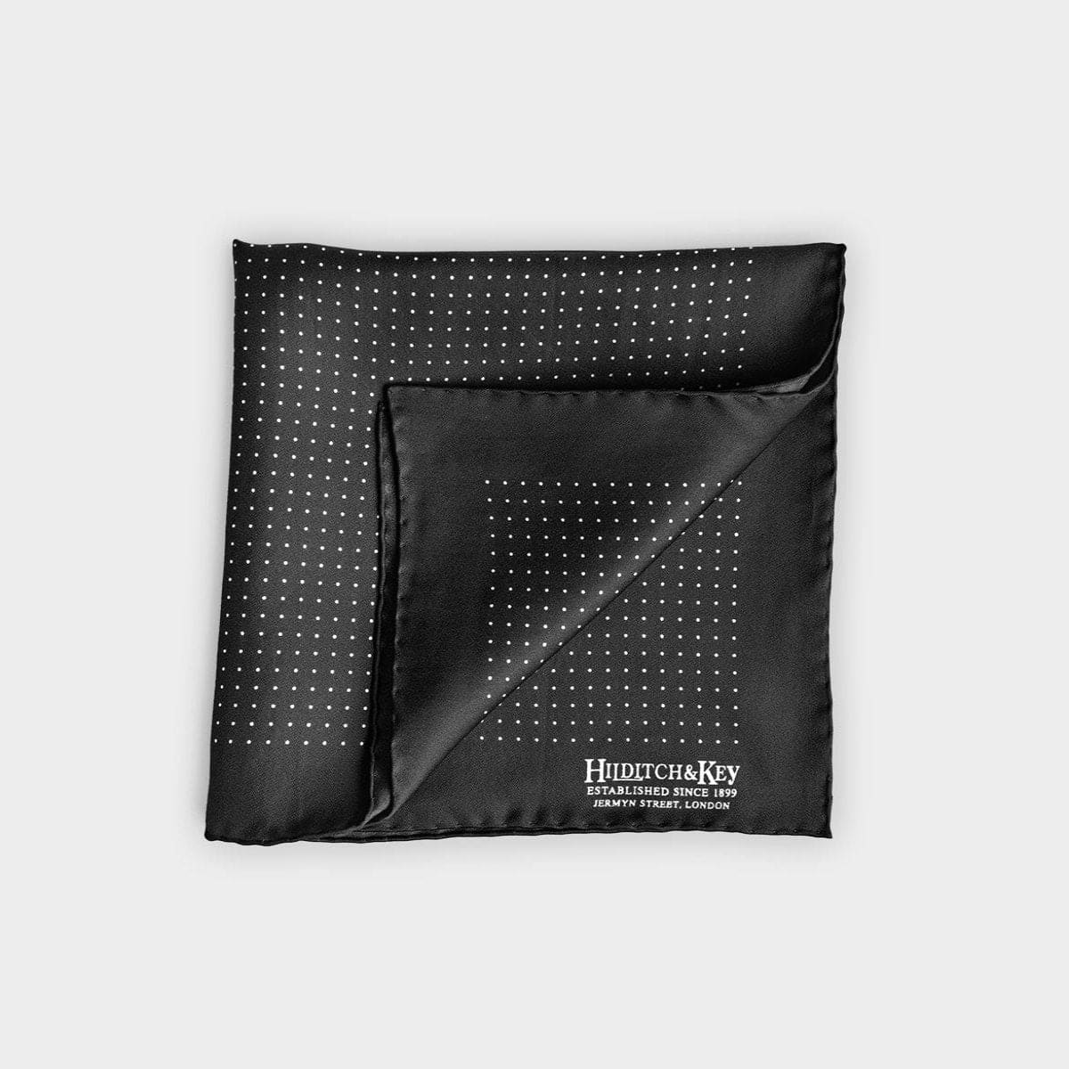 White Small Spot Silk Pocket Square