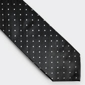 White Spot Herringbone Silk Tie