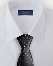 White Spot Herringbone Silk Tie