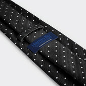 White Spot Herringbone Silk Tie