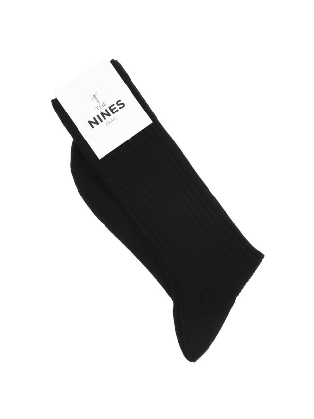 Black virgin wool socks
