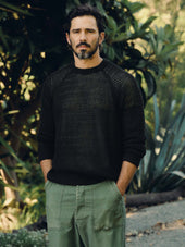 cascabel open weave sweater in black