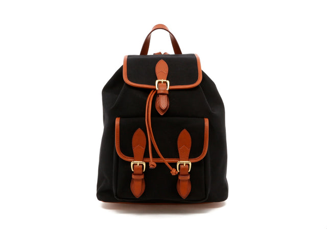 Classic Backpack - Black / Cognac Trim - 18 oz Canvas