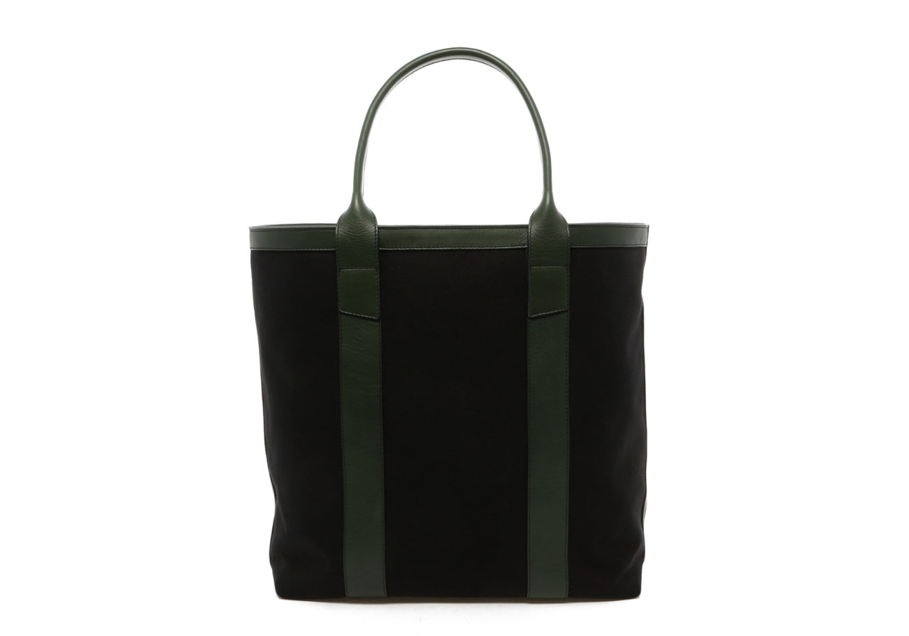 Tall Tote - Black Canvas / Green Trim - 18 oz Canvas'